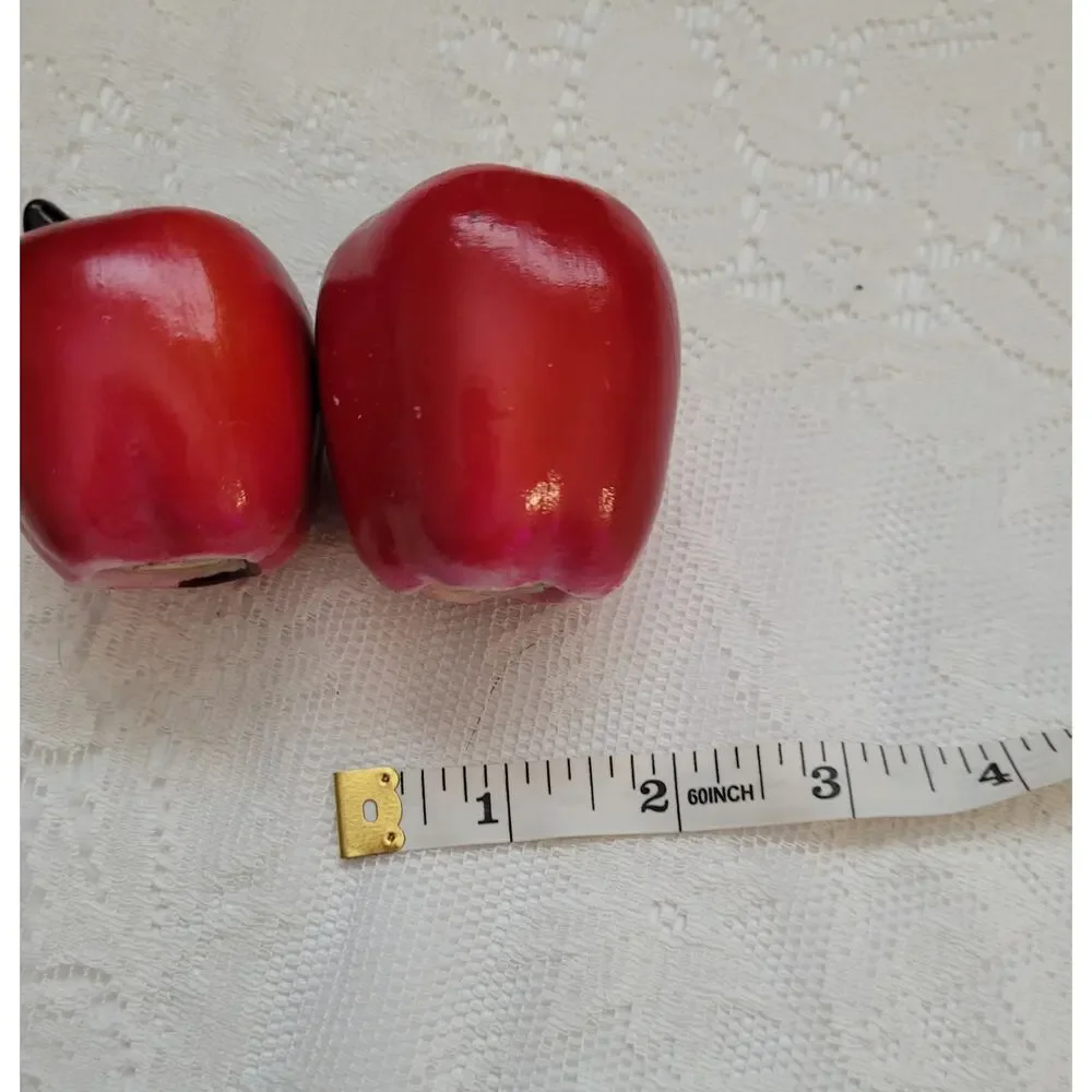 Vintage Red Apple Salt and Pepper Condiments Ceramic Shakers